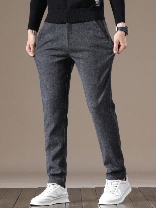 Men's Elastic Waist Casual Straight Leg Pants