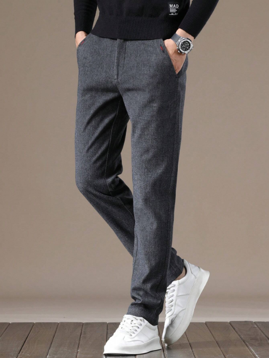 Men's Elastic Waist Casual Straight Leg Pants