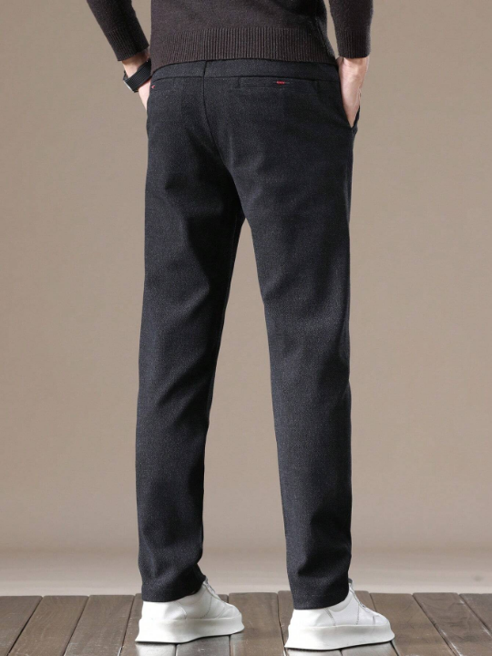 Solid Color Men's Slanted Pocket Trousers