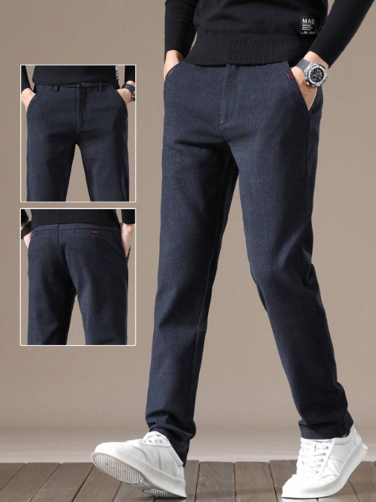 Men's Solid Color Slanted Pocket Pants