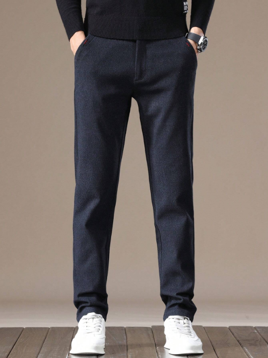 Men's Solid Color Slanted Pocket Pants