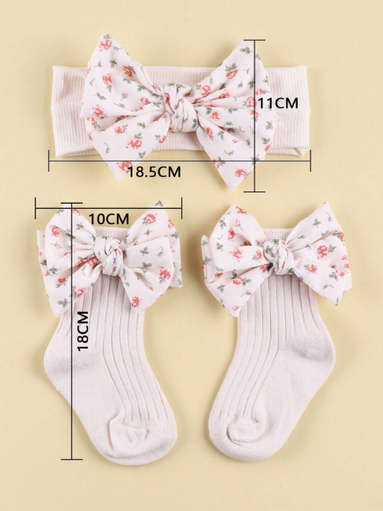 2pcs Baby Hair Accessories + Socks Set