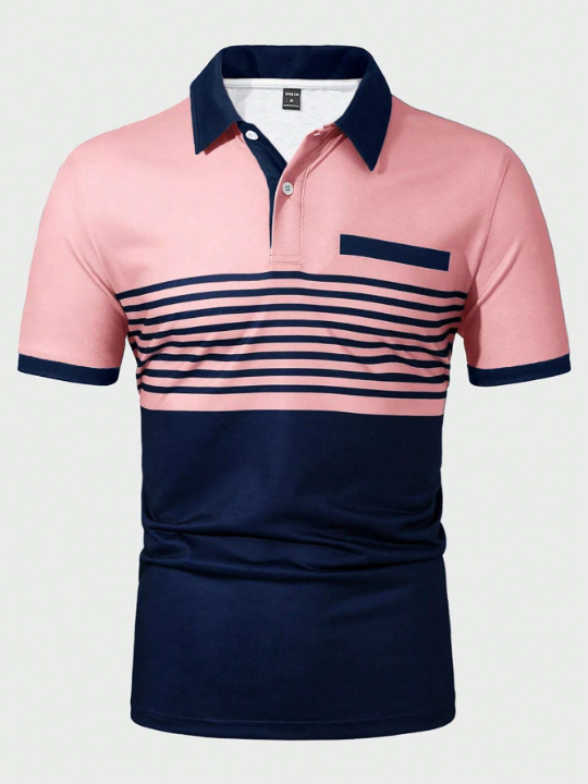 Manfinity Homme Men's Contrast Color Polo Shirt