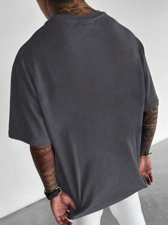 Men Solid Drop Shoulder Tee