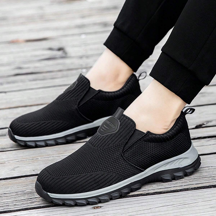 Men Casual Comfortable Soft Walking Shoes Knitted Running Slip-On Lightweight Sneakers