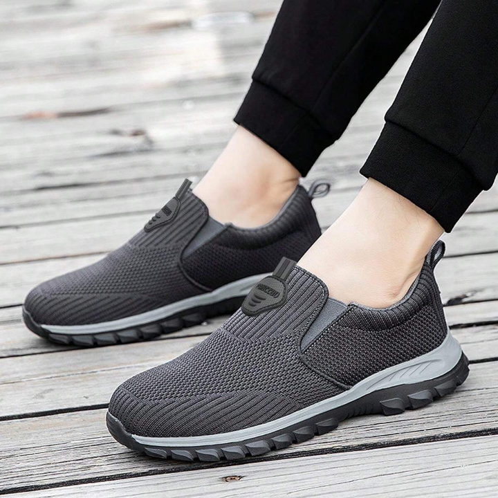 Men Casual Comfortable Soft Walking Shoes Knitted Running Slip-On Lightweight Sneakers