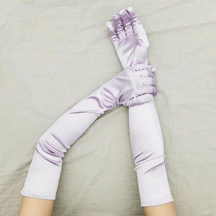 1920s Derby Day Women's Gloves Vintage Party Cosplay Bridal Wedding Gloves, Long Satin Elbow Gloves With Stretchy Spandex - Lolli World Marketplace