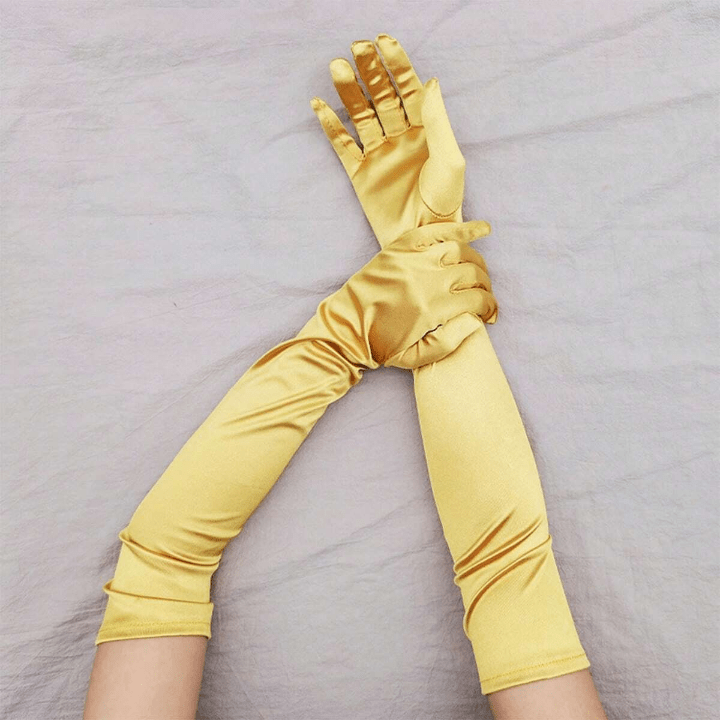 1920s Derby Day Women's Gloves Vintage Party Cosplay Bridal Wedding Gloves, Long Satin Elbow Gloves With Stretchy Spandex - Lolli World Marketplace