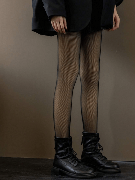 1pair 1200d Thin Velvet Thermal Tights Double Layer Fishnet Stockings For Autumn/winter - Lolli World Marketplace