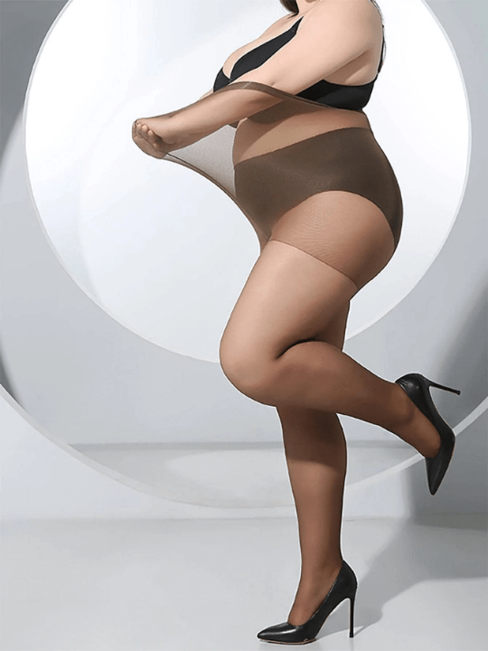 1pair Women Plus Size Solid Sheer Fashion Tights For Summer - Lolli World Marketplace
