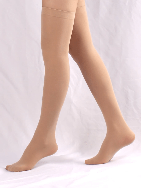 1pair Women Solid 80D Over The Knee Socks For Daily Life - Lolli World Marketplace
