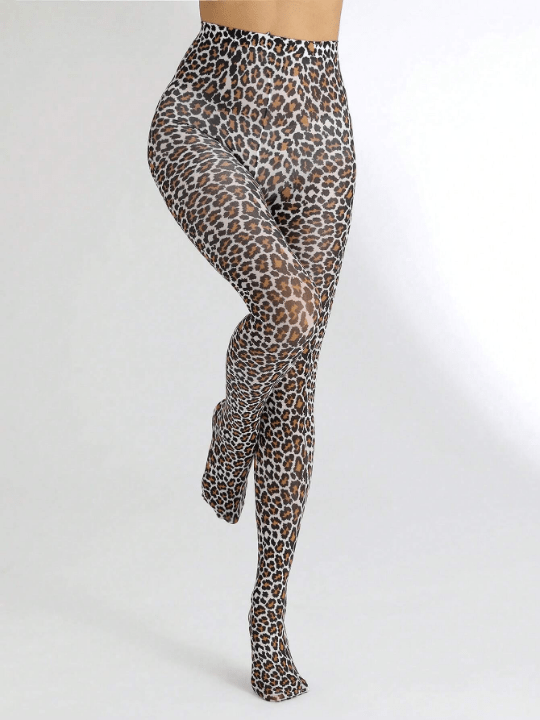 1pair Women's Sexy Leopard Print 60d Silk Stockings Pantyhose - Lolli World Marketplace