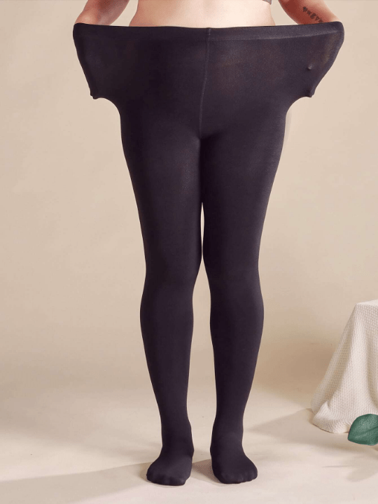 1pc 280d Plush Women's Plus Size Tights, Stretchy Daily Wear - Lolli World Marketplace