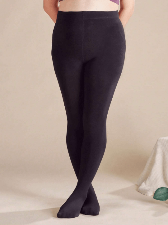 1pc 280d Plush Women's Plus Size Tights, Stretchy Daily Wear - Lolli World Marketplace