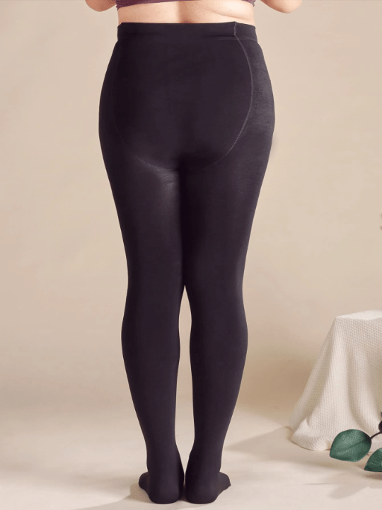 1pc 280d Plush Women's Plus Size Tights, Stretchy Daily Wear - Lolli World Marketplace
