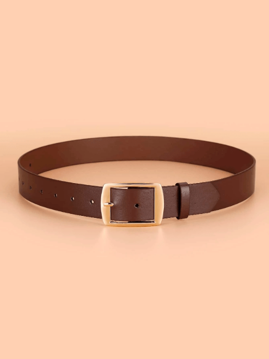 1pc Big Gold - Tone Sun Shaped Buckle Fashionable Daily Use Women's Belt Casual - Lolli World Marketplace