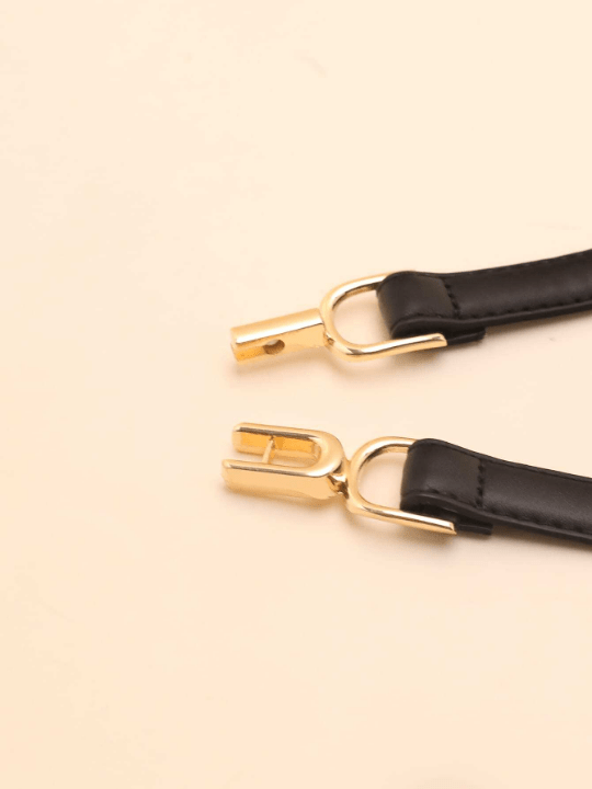 1pc Black Pu Material Vintage Style Waist Belt With Mechanical Carved Designs - Lolli World Marketplace