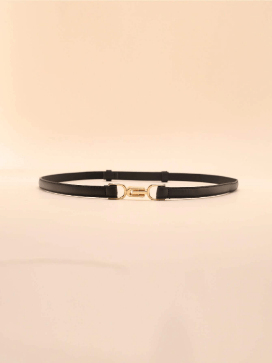 1pc Black Pu Material Vintage Style Waist Belt With Mechanical Carved Designs - Lolli World Marketplace
