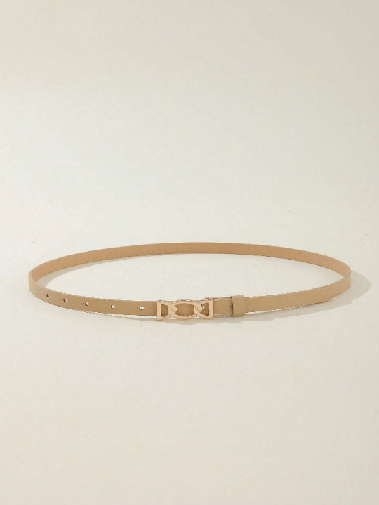 1pc Chain - Style Gold Buckle Black & Khaki Women's Waist Belt For Jeans, Dresses, Daily Wear Casual - Lolli World Marketplace
