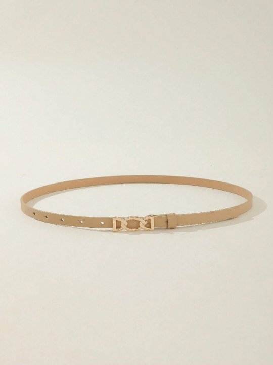 1pc Chain - Style Gold Buckle Black & Khaki Women's Waist Belt For Jeans, Dresses, Daily Wear Casual - Lolli World Marketplace