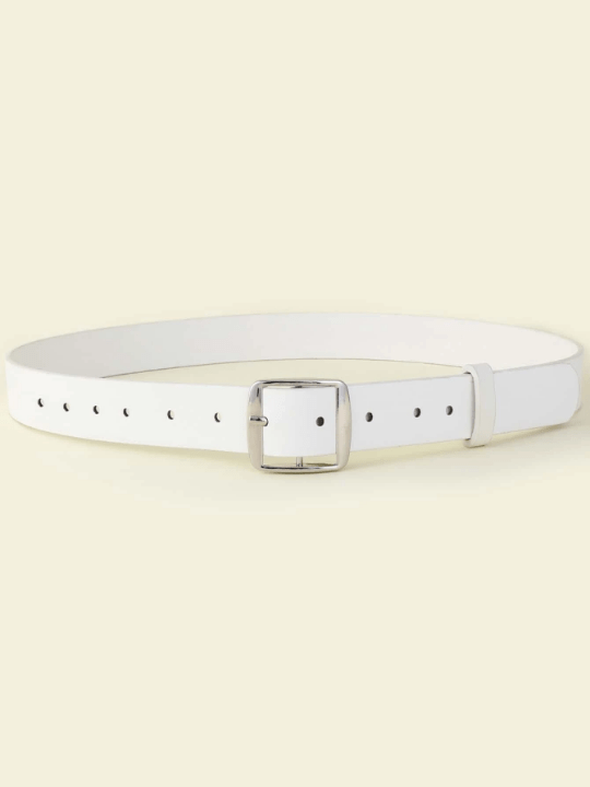 1pc Fashion Casual White Solid Square Buckle Women Belt Girdle For Daily Life - Lolli World Marketplace