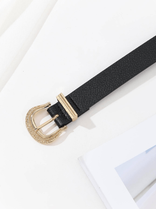 1pc Fashionable Versatile Women's Belt With Gold Pin Buckle Boho - Lolli World Marketplace