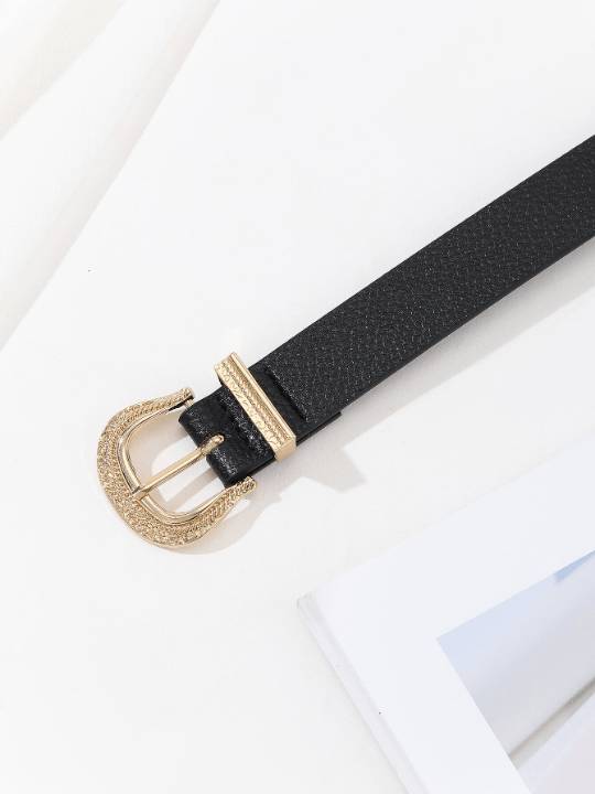 1pc Fashionable Versatile Women's Belt With Gold Pin Buckle Boho - Lolli World Marketplace