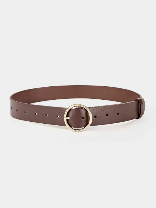 1pc Fashionable & Versatile Women's Belt With Gold Raised Buckle Decoration For Daily Use Casual - Lolli World Marketplace
