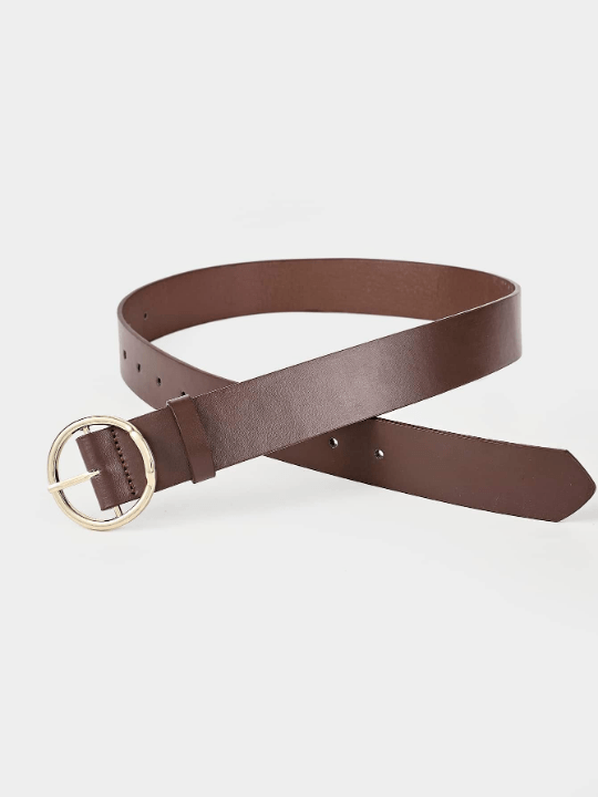 1pc Fashionable & Versatile Women's Belt With Gold Raised Buckle Decoration For Daily Use Casual - Lolli World Marketplace