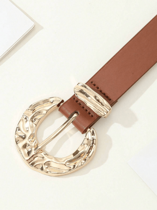1pc Gold Buckle Belt, Fashionable & Versatile For Jeans, Suits, Skirts, Elegant Daily Belt For Women - Lolli World Marketplace