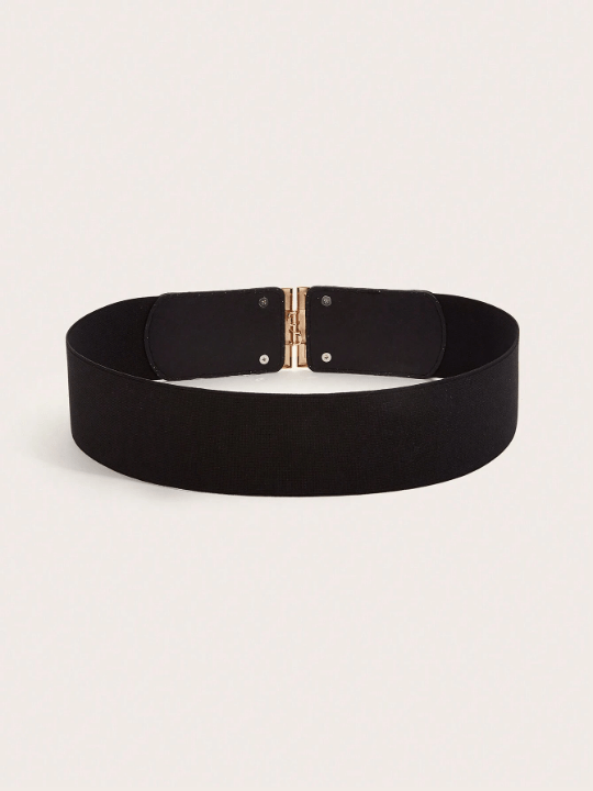 1pc Ladies' D - Buckle Sparkly Decorated Pu Dress Belt With Elastic Band, Perfect For Daily And Party Use - Lolli World Marketplace