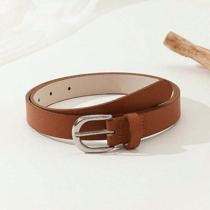1pc Ladies' Metal Square Buckle Simple Decoration Belt, Perfect For Everyday Wear With Dress, Jeans & Trousers - Lolli World Marketplace