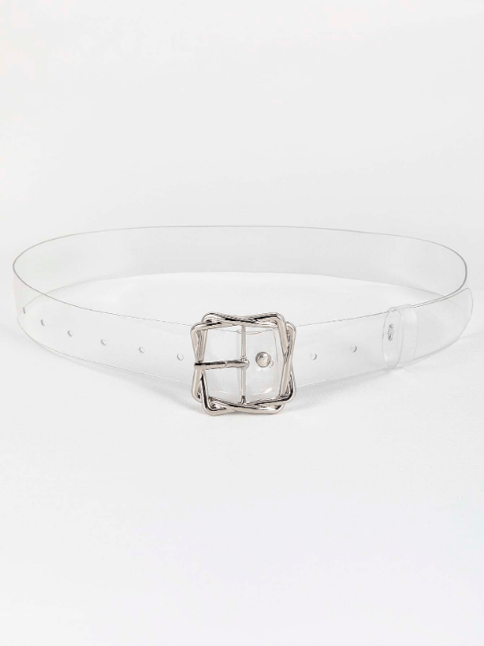 1pc Ladies' Overlap Square Buckle Pu Belt Suitable For Daily Use - Lolli World Marketplace