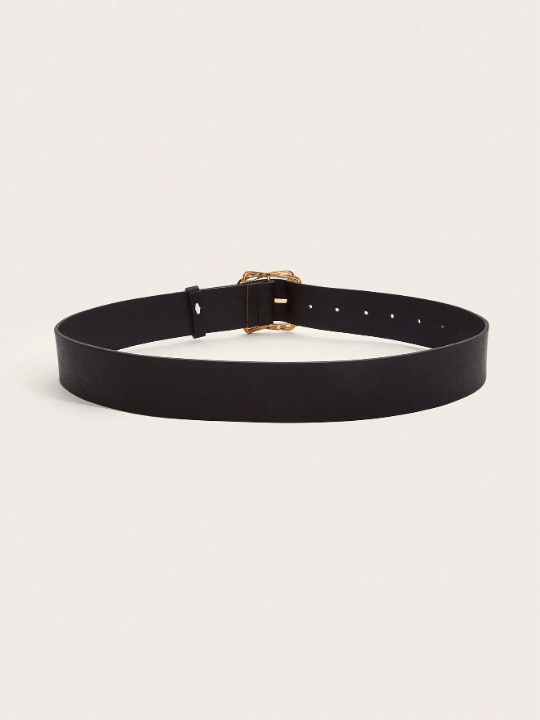 1pc Ladies' Overlapping Square Buckle Pu Belt Suitable For Daily Wear - Lolli World Marketplace