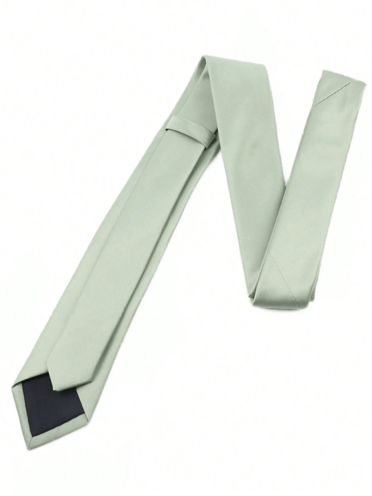 1pc Men's Solid Soft Textured 6cm Skinny Polyester Tie, Suitable For Daily, Work, Wedding, Banquet - Lolli World Marketplace