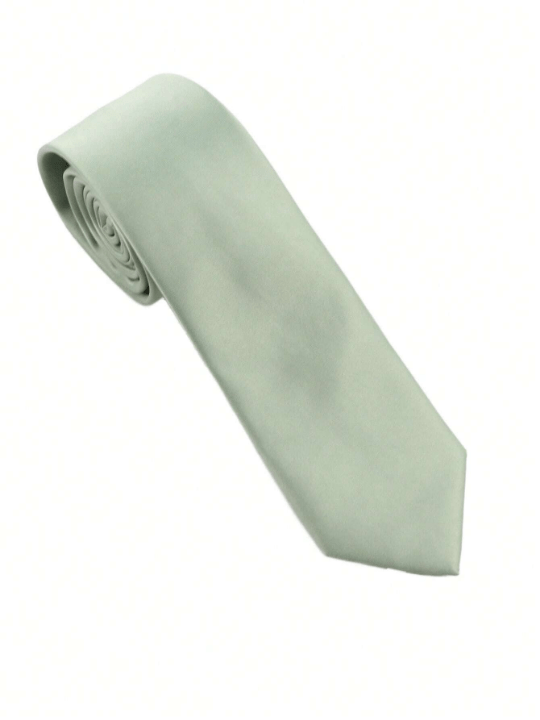 1pc Men's Solid Soft Textured 6cm Skinny Polyester Tie, Suitable For Daily, Work, Wedding, Banquet - Lolli World Marketplace