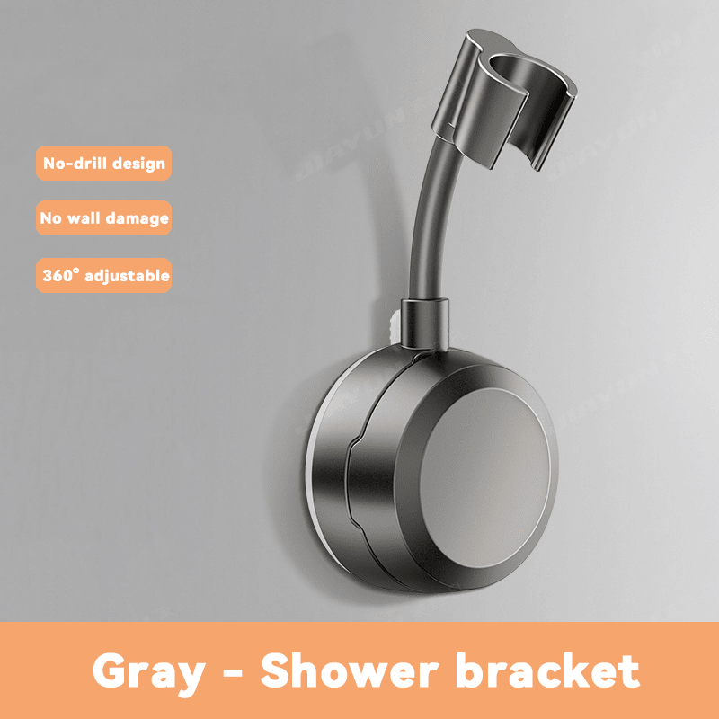 [1PC] Musurjoy Adjustable Shower Suction Cup Holder, Bathroom Wall - Mounted Handheld Shower Head Holder - Gray, ABS Plastic, No Drilling Required - Easy to Use, Summer Bathroom Shower Accessories