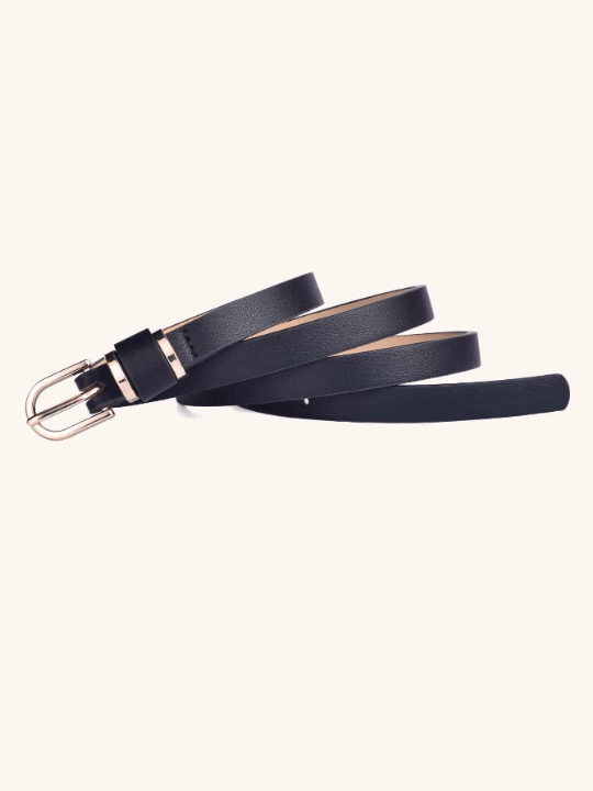 1pc Punk Simple Style Women's Slim Solid Color PU Leather Belt, Plus Size, Suitable For Daily Wear And Decoration,Jeans Pants - Lolli World Marketplace