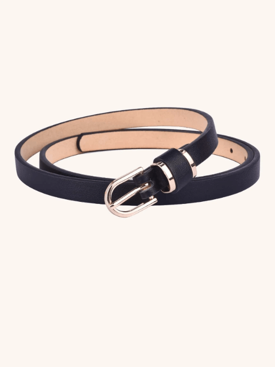 1pc Punk Simple Style Women's Slim Solid Color PU Leather Belt, Plus Size, Suitable For Daily Wear And Decoration,Jeans Pants - Lolli World Marketplace