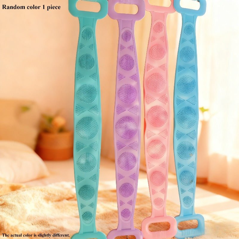 1pc Random Color Green - Purple - Blue Mixed Pack Body Sponge Brush, Bath Towel, Bath Brush, Back Scratcher Massage Shower Extension, Light Beige Cleaning Brush, Bathroom Accessories, Bath Brush, Women's Bath Brush, Men's Bath Brush. Exfoliating Body