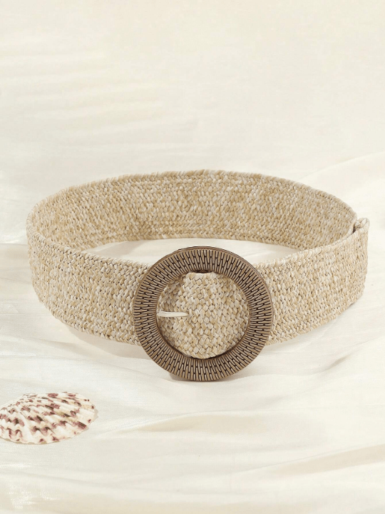 1pc Round Buckle Straw Belt - Lolli World Marketplace