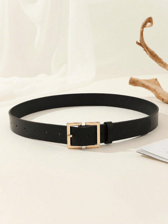 1pc Square Buckle Chinese Style Fashionable Literary Retro Personality Women's Belt, Suitable For Daily & Party Occasions - Lolli World Marketplace