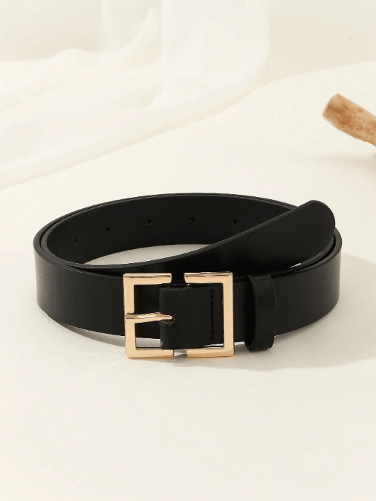 1pc Square Buckle Chinese Style Fashionable Literary Retro Personality Women's Belt, Suitable For Daily & Party Occasions - Lolli World Marketplace