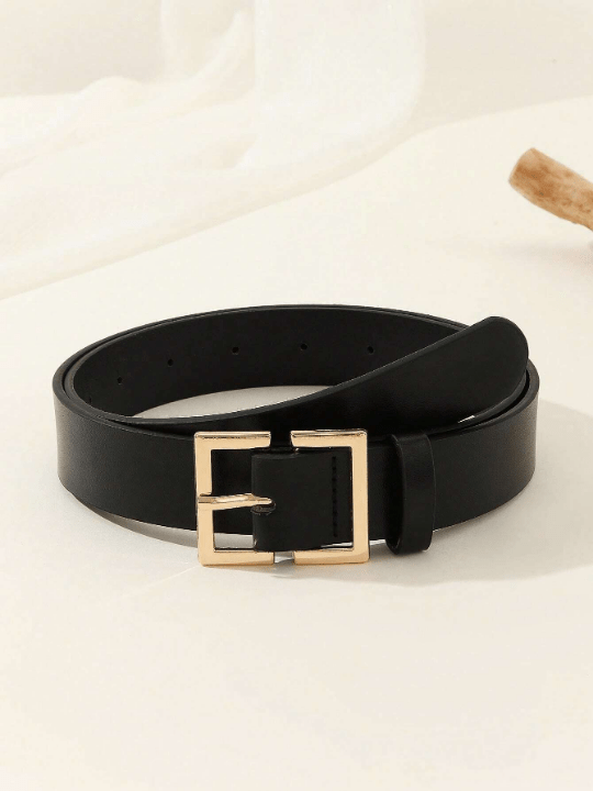 1pc Square Buckle Chinese Style Fashionable Literary Retro Personality Women's Belt, Suitable For Daily & Party Occasions - Lolli World Marketplace