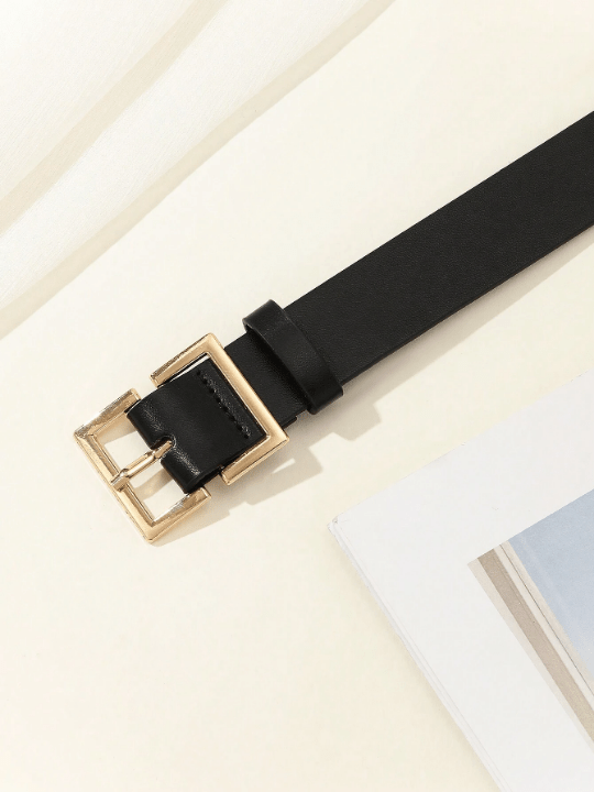1pc Square Buckle Chinese Style Fashionable Literary Retro Personality Women's Belt, Suitable For Daily & Party Occasions - Lolli World Marketplace