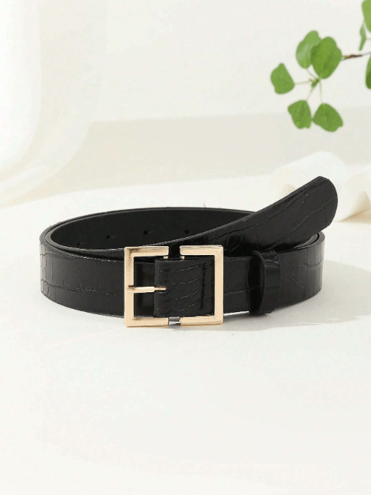 1pc Square Buckle Chinese Style Fashionable Literary & Retro Personality Women's Waistband, Suitable For Daily Parties And Gatherings - Lolli World Marketplace