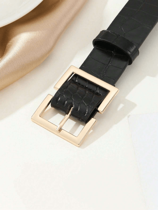 1pc Square Buckle Chinese Style Fashionable Literary & Retro Personality Women's Waistband, Suitable For Daily Parties And Gatherings - Lolli World Marketplace