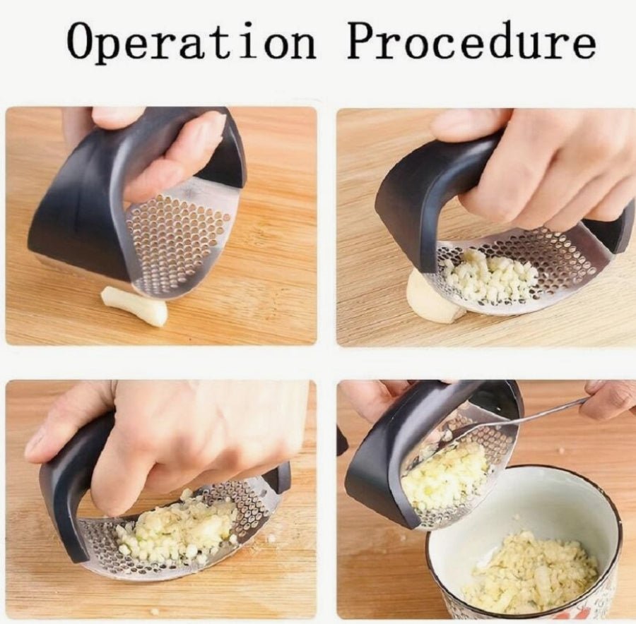 1pc Stainless Steel Garlic Press,