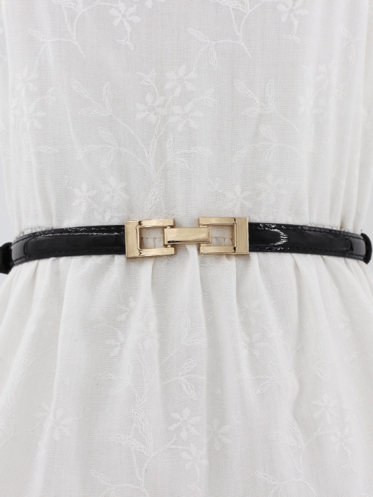 1pc Thin Geo Buckle Skinny Belt - Lolli World Marketplace
