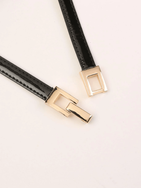 1pc Thin Geo Buckle Skinny Belt - Lolli World Marketplace